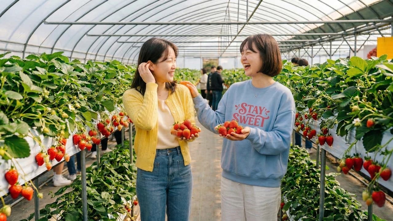 Strawberry Picking, Vivaldi Park, and Eobi Ice Valley Full-Day Tour from Seoul