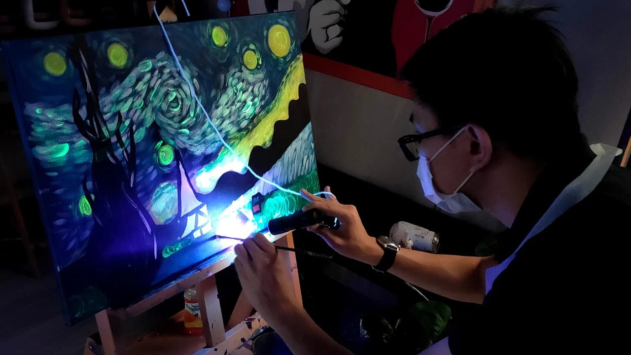 Glow in The Dark Sip & Paint Experience in Kuala Lumpur - Photo 4